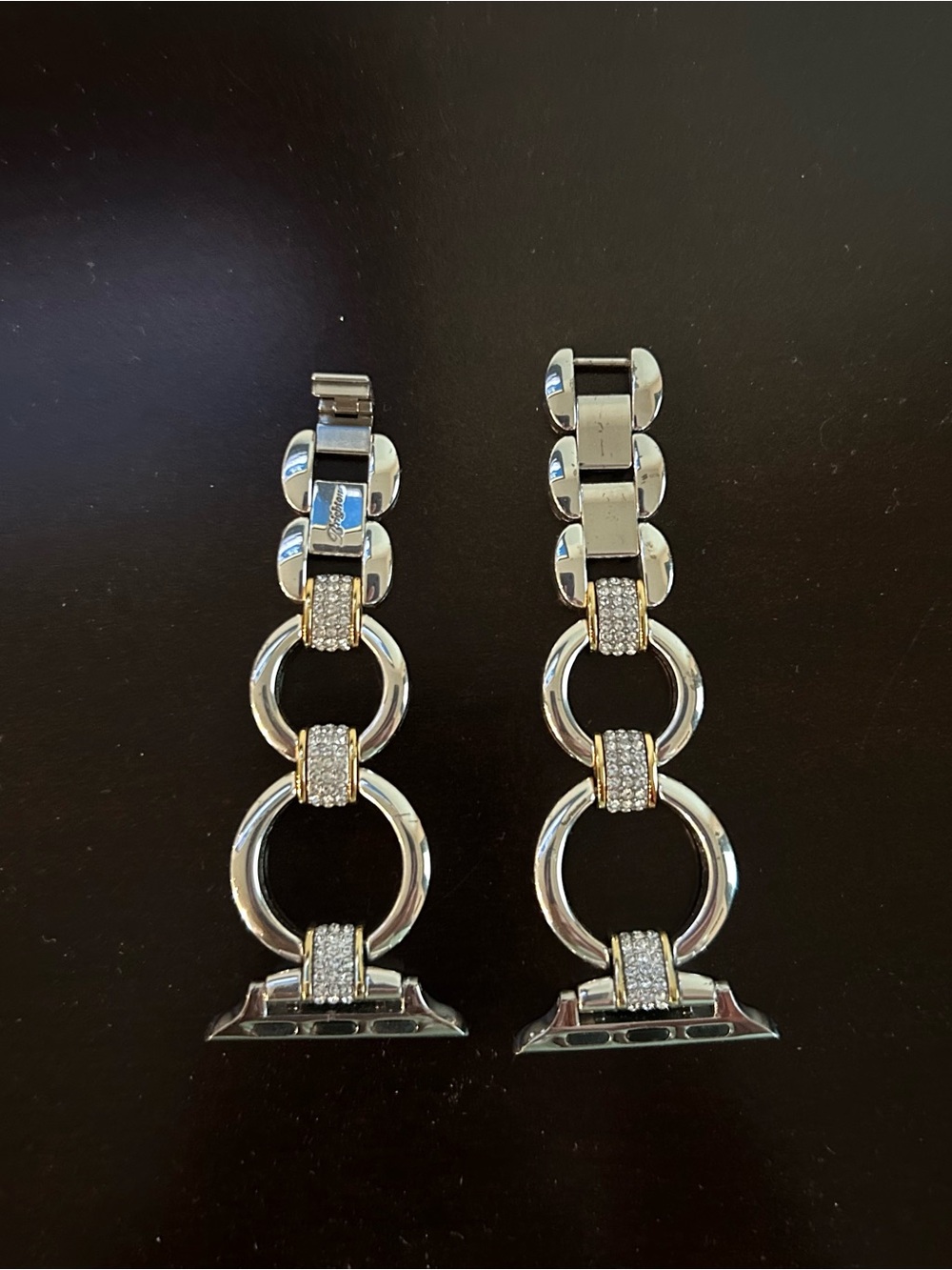Brighton Silver Crystal-Link Decorative Strap Pair - watch band